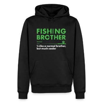 Fisher Brother Définition Pêche - Sweat à capuche Premium bio Homme - noir - Devant - Nico (187cm)