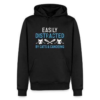 Canoeist Easily Distracted By Cats And Canoeing - Männer Premium Bio Hoodie - Schwarz - Vorne - Nico (187cm)