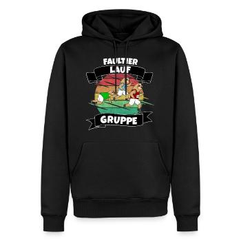 Faultier Lauf Gruppe - Männer Premium Bio Hoodie - Schwarz - Vorne - Nico (187cm)