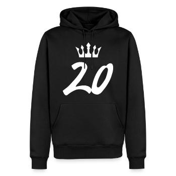 Couronne de 20 chiffres - Sweat à capuche Premium bio Homme - noir - Devant - Nico (187cm)
