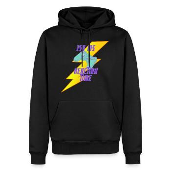 150 MS Reaction Time Shirt für Gamer - Männer Premium Bio Hoodie - Schwarz - Vorne - Nico (187cm)