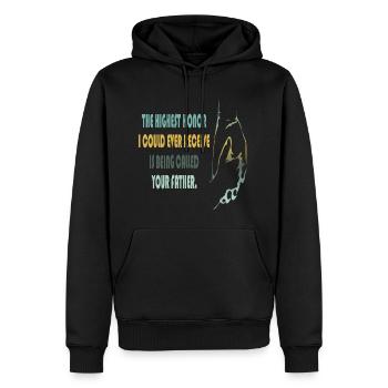 Dad and son #3 - Men’s Premium Organic Hoodie - black - Front - Nico (187cm)