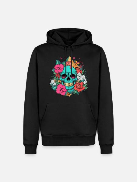 Skull Waves - Men’s Premium Organic Hoodie - black