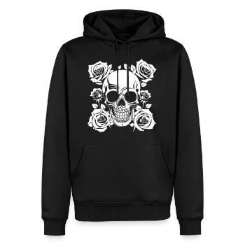 Horror Skull Skull Art Skull Gothic Heavy Metal - Men’s Premium Organic Hoodie - black - Front - Nico (187cm)