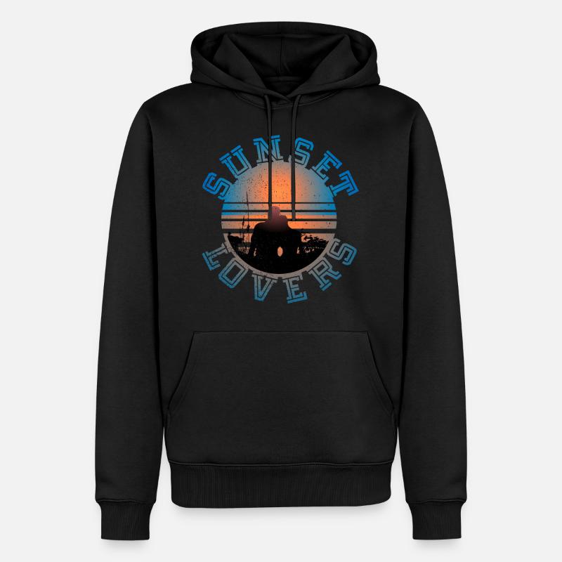 Coucher de soleil 2 - Sweat à capuche Premium bio Homme - noir