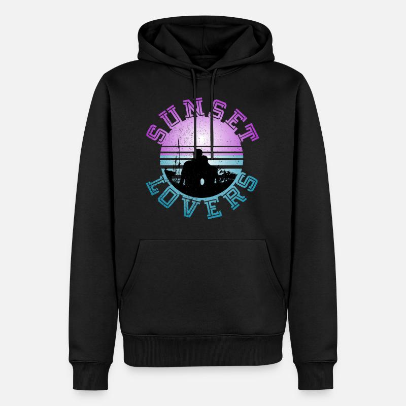 Coucher de soleil 4 - Sweat à capuche Premium bio Homme - noir