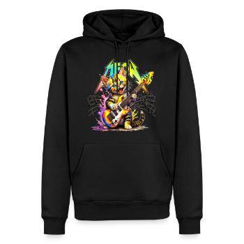 Meow-Kätzchen aus Metall – Regenbogen - Männer Premium Bio Hoodie - Schwarz - Vorne - Nico (187cm)