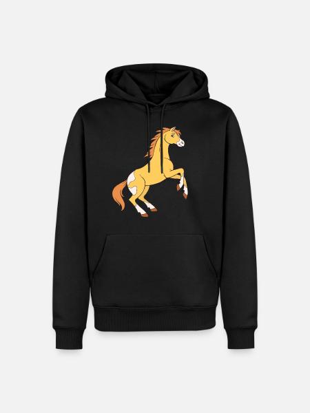 Wildpferd Mädchen Pferd - Männer Premium Bio Hoodie - Schwarz