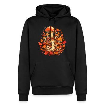 Pilze Herbst Laub Cottage Core - Männer Premium Bio Hoodie - Schwarz - Vorne - Nico (187cm)