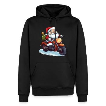 Weihnachtsmann Motorrad Sonnenbrille Weihnachten - Männer Premium Bio Hoodie - Schwarz - Vorne - Nico (187cm)
