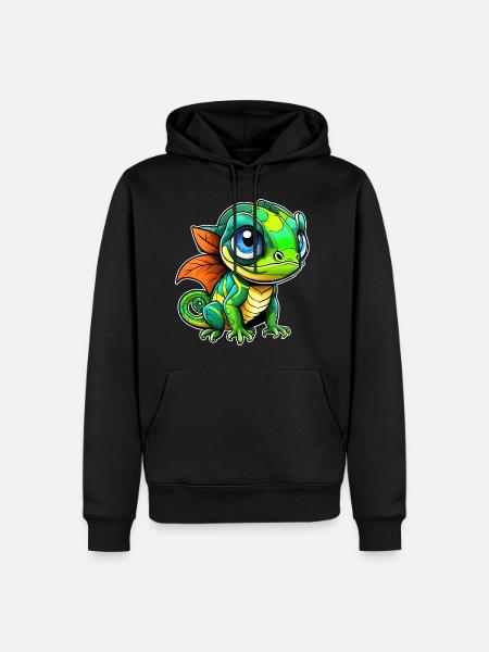 Mignon petit lézard - Sweat à capuche Premium bio Homme - noir