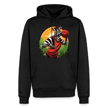 Basketballer Zebra - Männer Premium Bio Hoodie - Schwarz - Vorne - Nico (187cm)