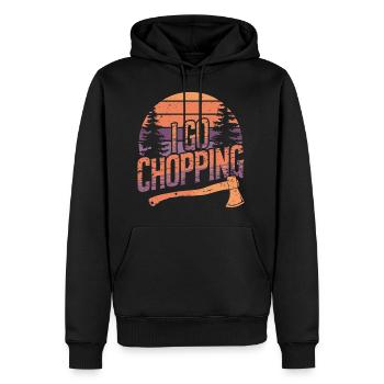 Holzfäller Holz hacken Baumfäller - Männer Premium Bio Hoodie - Schwarz - Vorne - Nico (187cm)