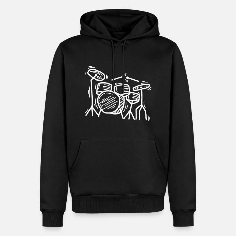 Batterie Drummer - Sweat à capuche Premium bio Homme - noir