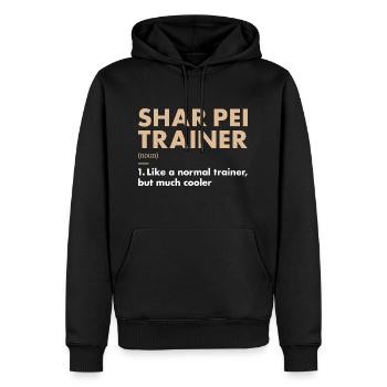 Shar Pei Entraîneur Definiton - Sweat à capuche Premium bio Homme - noir - Devant - Nico (187cm)