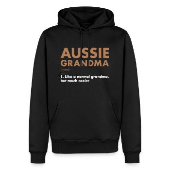 Dog Aussie Grandma Definition - Men’s Premium Organic Hoodie - black - Front - Nico (187cm)