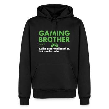 Gamer Brother Définition Jeux - Sweat à capuche Premium bio Homme - noir - Devant - Nico (187cm)