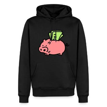 Sparschwein - Scheine 3 - Männer Premium Bio Hoodie - Schwarz - Vorne - Nico (187cm)