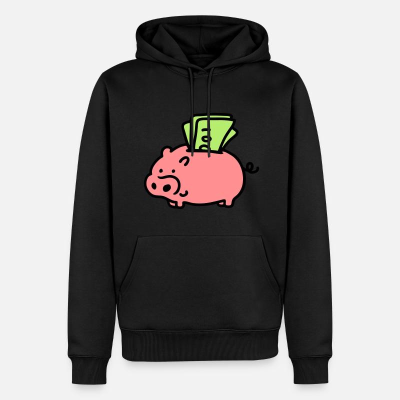 Sparschwein - Scheine 3 - Männer Premium Bio Hoodie - Schwarz