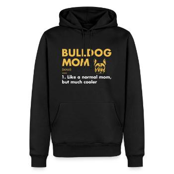 Définition de maman bouledogue - Sweat à capuche Premium bio Homme - noir - Devant - Nico (187cm)
