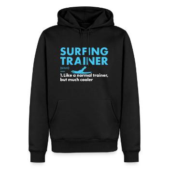 Sport Trainer Surfing - Männer Premium Bio Hoodie - Schwarz - Vorne - Nico (187cm)