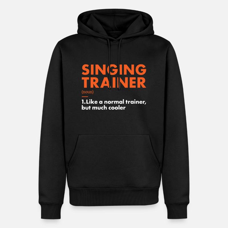 Singer Trainer Definition Singing - Männer Premium Bio Hoodie - Schwarz