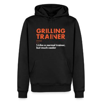 Griller Trainer Définition Grillades - Sweat à capuche Premium bio Homme - noir - Devant - Nico (187cm)