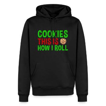 Cuisson C’est comme ça que je roule biscuit - Sweat à capuche Premium bio Homme - noir - Devant - Nico (187cm)