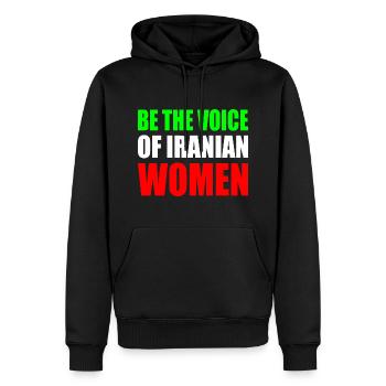 Be the voice of iranian women - Männer Premium Bio Hoodie - Schwarz - Vorne - Nico (187cm)