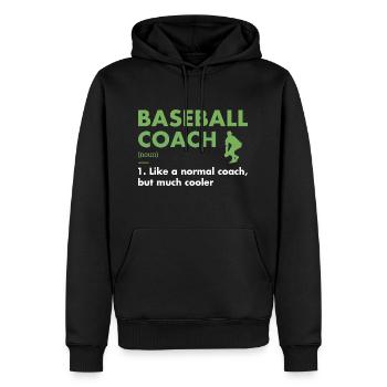 Entraîneur sportif Définition Baseball - Sweat à capuche Premium bio Homme - noir - Devant - Nico (187cm)