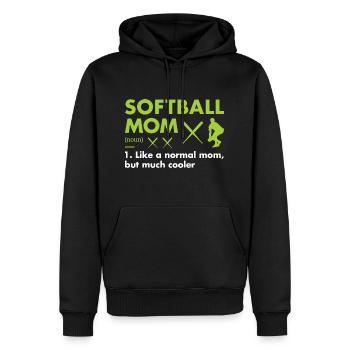Sport Maman Définition Softball - Sweat à capuche Premium bio Homme - noir - Devant - Nico (187cm)