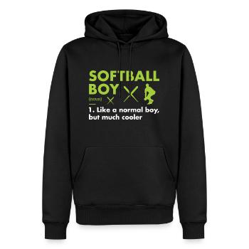 Sport Boy Définition Softball - Sweat à capuche Premium bio Homme - noir - Devant - Nico (187cm)