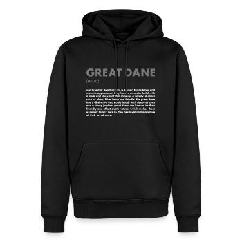 Définition du dogue allemand - Sweat à capuche Premium bio Homme - noir - Devant - Nico (187cm)