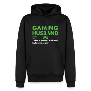 Gamer Mari Définition Jeux - Sweat à capuche Premium bio Homme - noir - Devant - Nico (187cm)