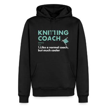 Knitter Coach Definition Knitting - Männer Premium Bio Hoodie - Schwarz - Vorne - Nico (187cm)