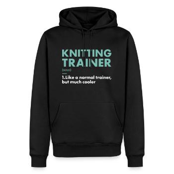 Knitter Trainer Definition Knitting - Männer Premium Bio Hoodie - Schwarz - Vorne - Nico (187cm)
