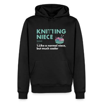Knitter Niece Definition Knitting - Männer Premium Bio Hoodie - Schwarz - Vorne - Nico (187cm)