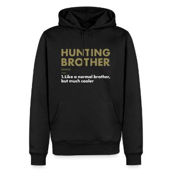 Chasseur Frère Définition Chasse - Sweat à capuche Premium bio Homme - noir - Devant - Nico (187cm)
