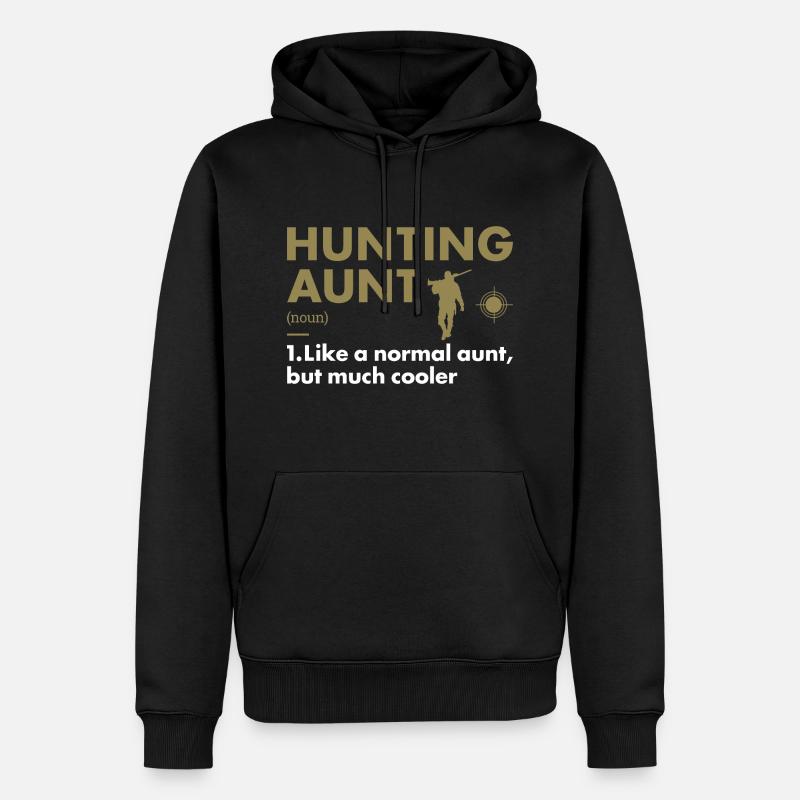 Hunter Aunt Definition Hunting - Männer Premium Bio Hoodie - Schwarz