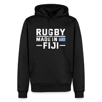 Rugby Made From Fiji Rugby - Sweat à capuche Premium bio Homme - noir - Devant - Nico (187cm)
