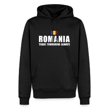 La Roumanie aujourd’hui demain Toujours Roumanie Rugby - Sweat à capuche Premium bio Homme - noir - Devant - Nico (187cm)