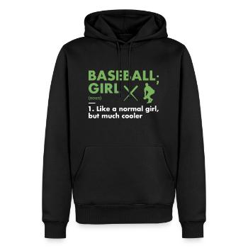 Sport Girl Définition Baseball - Sweat à capuche Premium bio Homme - noir - Devant - Nico (187cm)