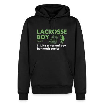 Sport Boy Definition Lacrosse - Männer Premium Bio Hoodie - Schwarz - Vorne - Nico (187cm)