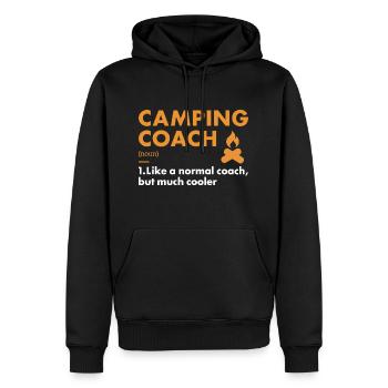 Camper Coach Définition Camping - Sweat à capuche Premium bio Homme - noir - Devant - Nico (187cm)