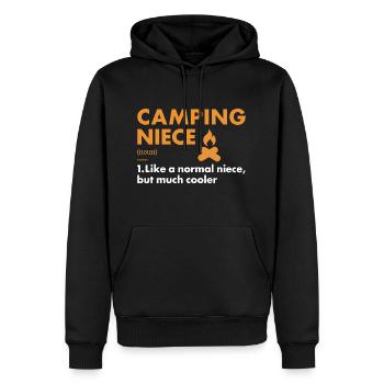 Camper Niece Définition Camping - Sweat à capuche Premium bio Homme - noir - Devant - Nico (187cm)