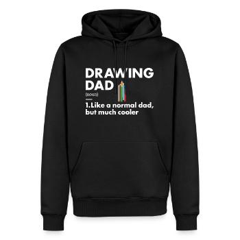 Dessinateur de définition de papa - Sweat à capuche Premium bio Homme - noir - Devant - Nico (187cm)