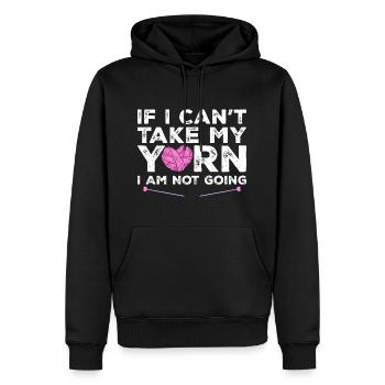 Wenn ich mein Garn nicht nehmen kann, gehe ich nicht - Stricken - Männer Premium Bio Hoodie - Schwarz - Vorne - Nico (187cm)