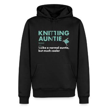 Knitter Auntie Definition Knitting - Männer Premium Bio Hoodie - Schwarz - Vorne - Nico (187cm)