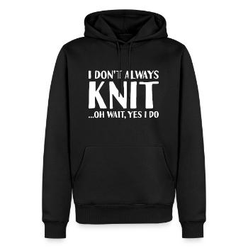 Tricoteuse Je ne tricote pas toujours - Sweat à capuche Premium bio Homme - noir - Devant - Nico (187cm)