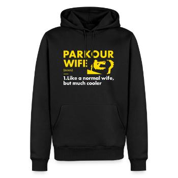 Traceur Wife Definition Parkour - Männer Premium Bio Hoodie - Schwarz - Vorne - Nico (187cm)